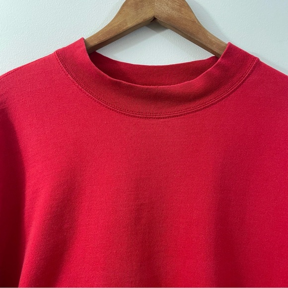 VTG Russell Shirt XL Long Sleeve Red Athletic Mock Neck Sportswear Casual 90s - Picture 4 of 16